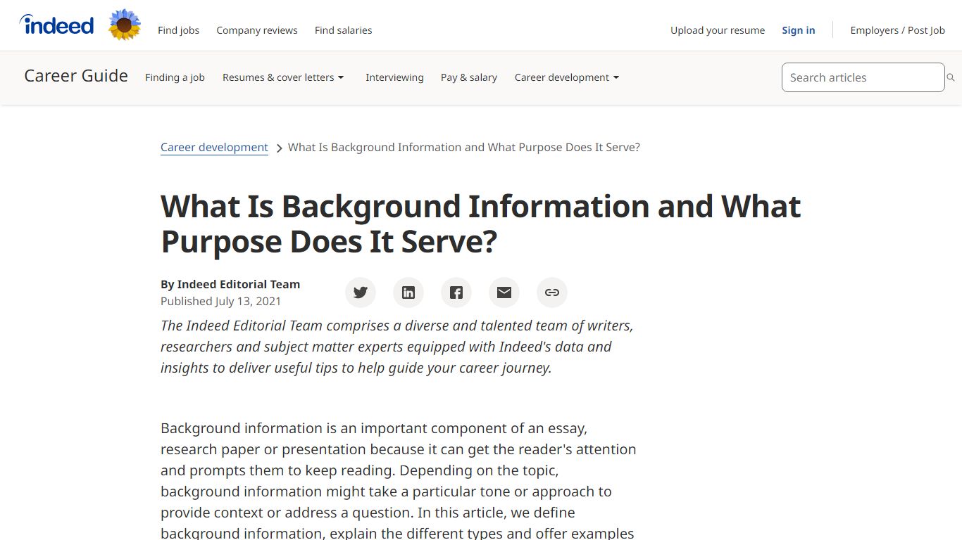 What Is Background Information and What Purpose Does It Serve?